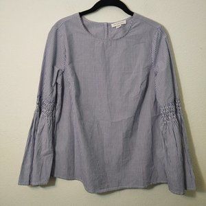 Beachlunchlounge Blue White Stripe Bell Sleeve XS